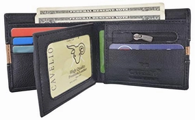 Men'S Premium Center Flap Card Id Holder Bifold Wallet With Zipper Coin Pocket Hot Savings Alert MustHave Steals