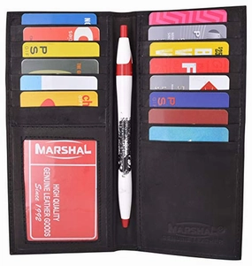 Shop Grab Offer Slim Leather Id/Credit Card Holder Long Wallet With Pen Holder