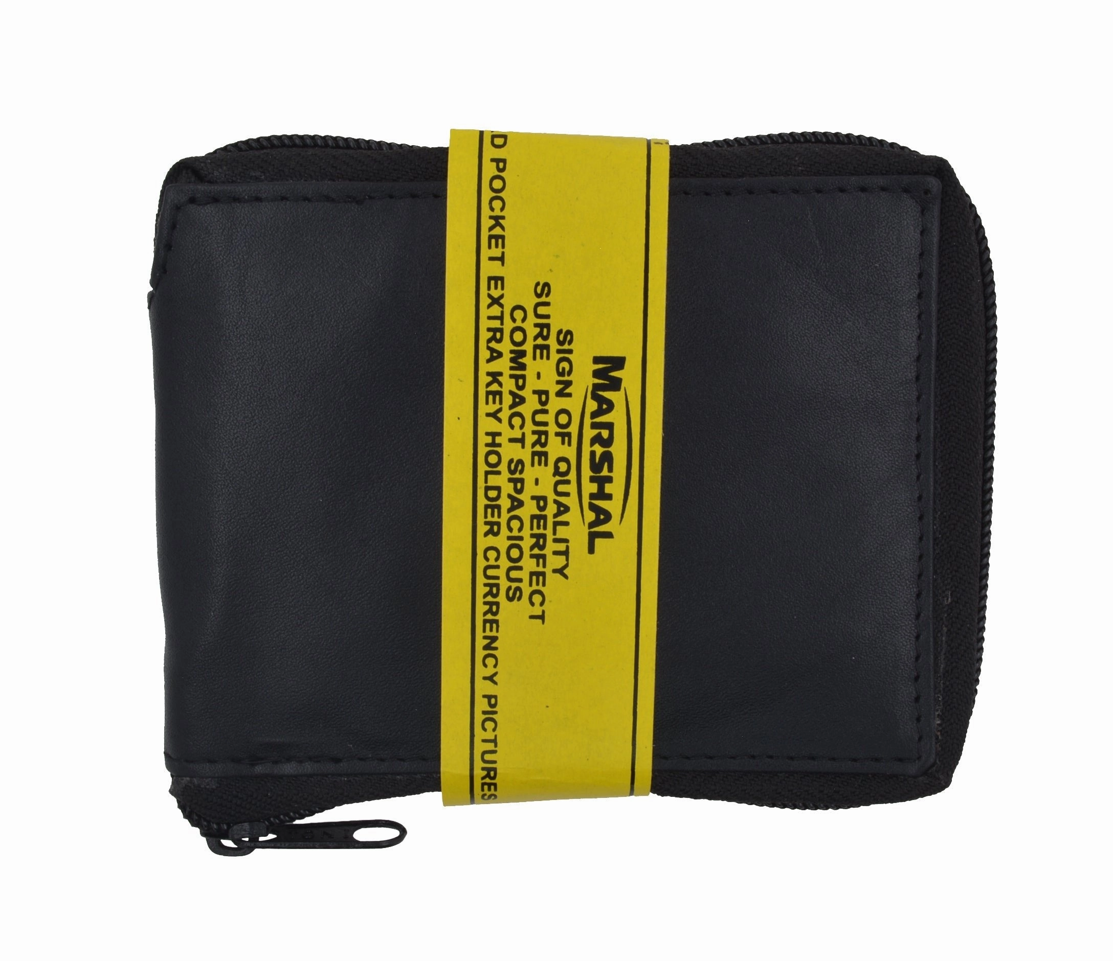 Genuine Cowhide Leather Mens Zipper Zip-Around Bifold Popular Card Holder Wallet Flash Discount Today Best Deal Alert