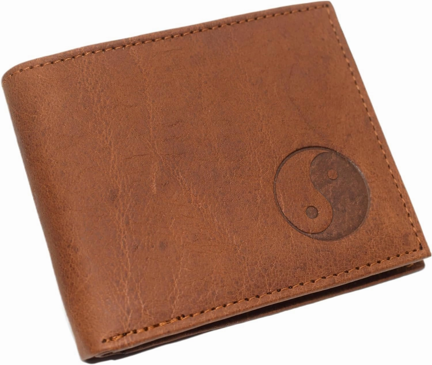 Online Exclusive Offer Marshal Real Leather Yinyang Bifold Trifold Wallet Rfid Blocking Wallets For Men (Bifold)
