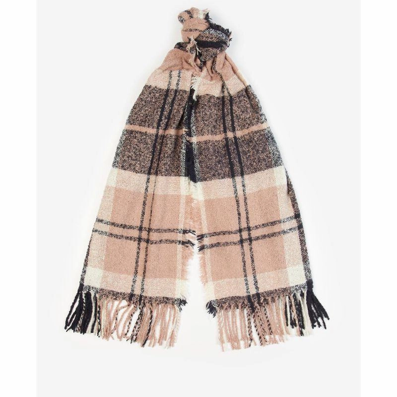 MustHave Deal Mega Sale Now Barbour Ladies Tartan Boucle Scarf - Pink Midnight