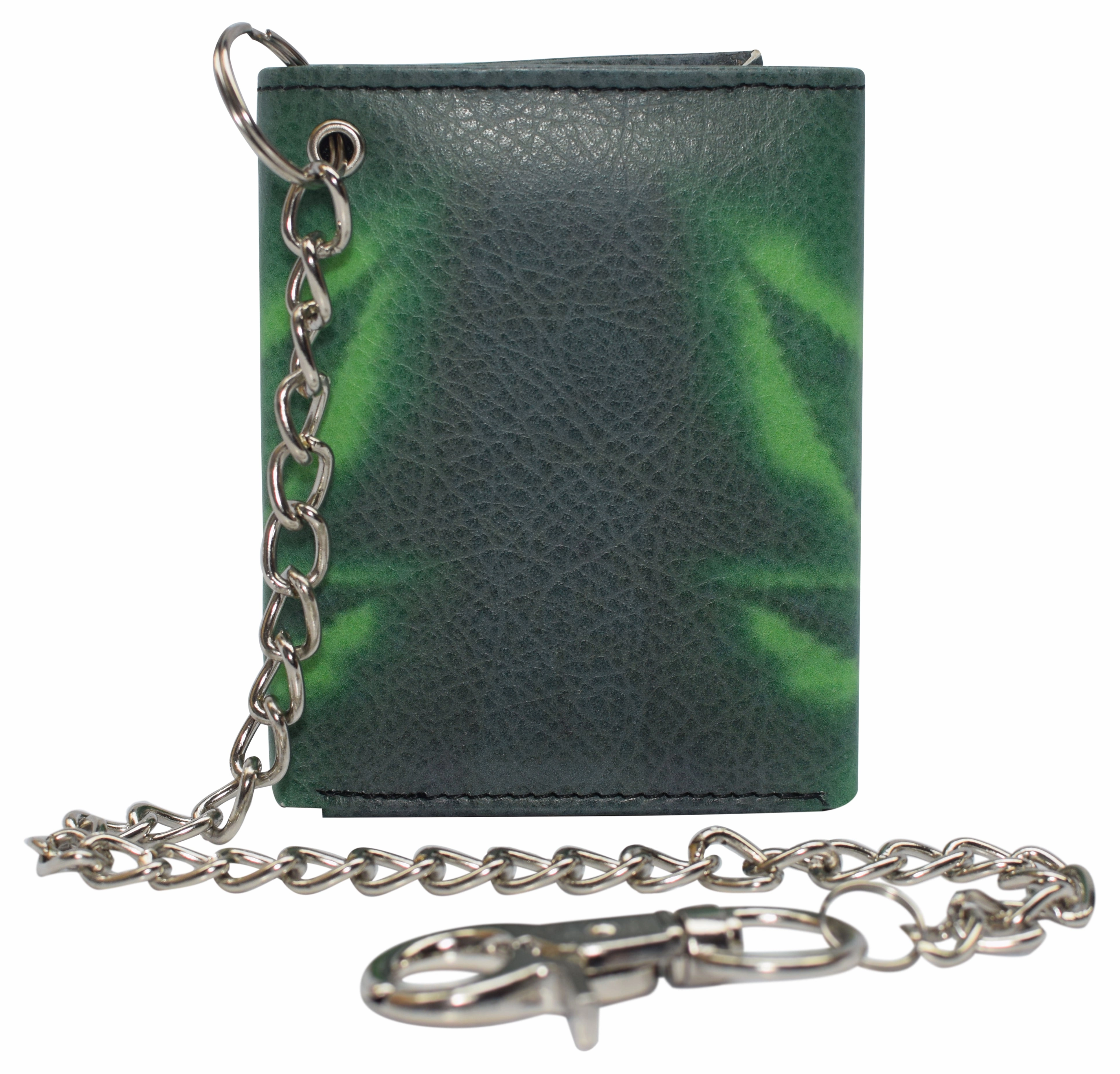 Mens Chain Biker Genuine Leather Classic Trifold Logo Wallets Online Deal Frenzy