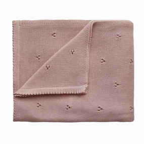 Knitted Baby Blanket - Organic Cotton - Pointelle Blush Special Surprise Sale GiftWorthy Sale