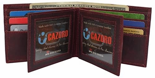 Best Deal Today MustHave Deals Real Cowhide Leather Mens Wallet Rfid Blocking Multi Card Holder Wallets For Men Bifold Wallet