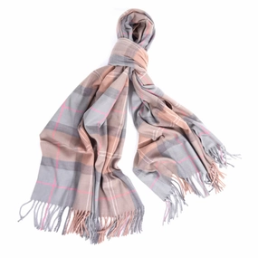 Barbour Womens Hailes Wrap Taupe / Pink Grab It Now