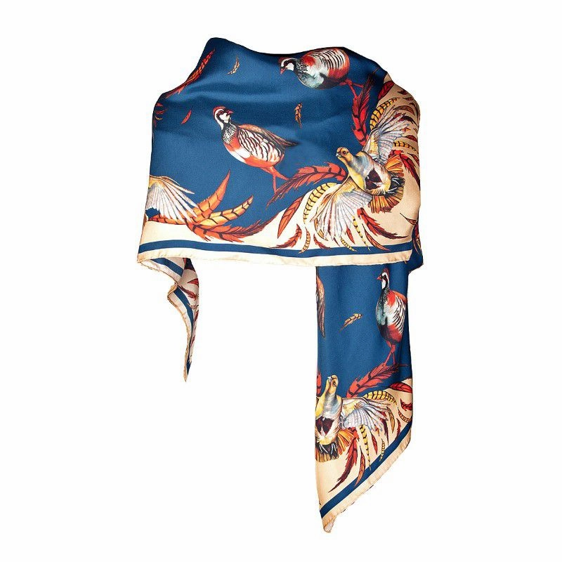 Daily Special Offer Trending Savings Now Clare Haggas Game On Large Silk Scarf - Petrol