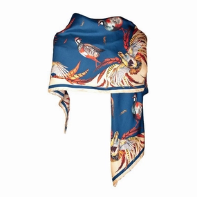 Daily Special Offer Trending Savings Now Clare Haggas Game On Large Silk Scarf - Petrol