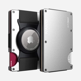 Shop Grab Now Dont Miss This Offer Personalised Airtag Cash Strap Wallet (Ghost Silver)