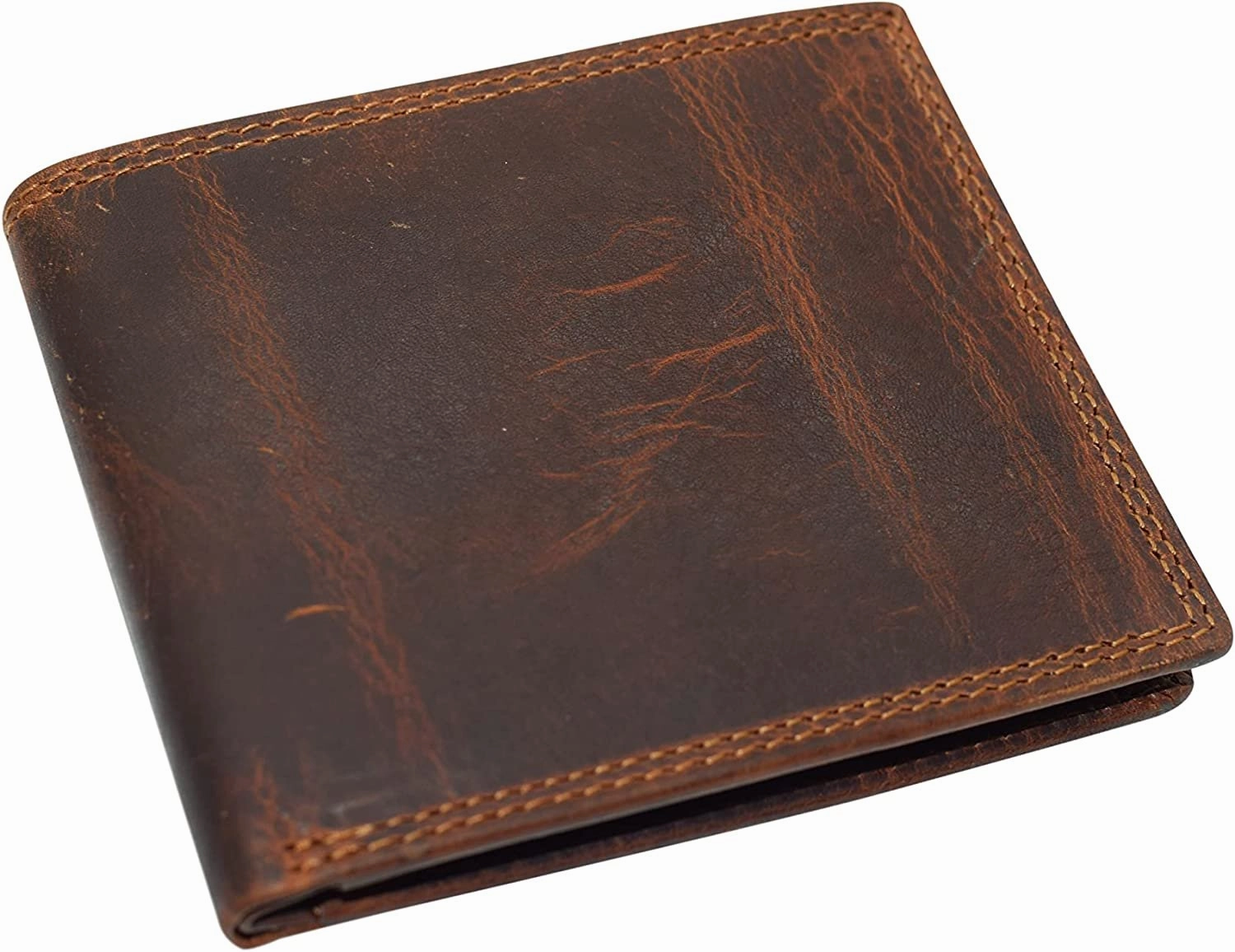 Rfid Blocking Slim Thin Bifold Credit Card Id Vintage Leather Wallet For Men Box (Burgundy) Last Chance Steal Weekend Specials