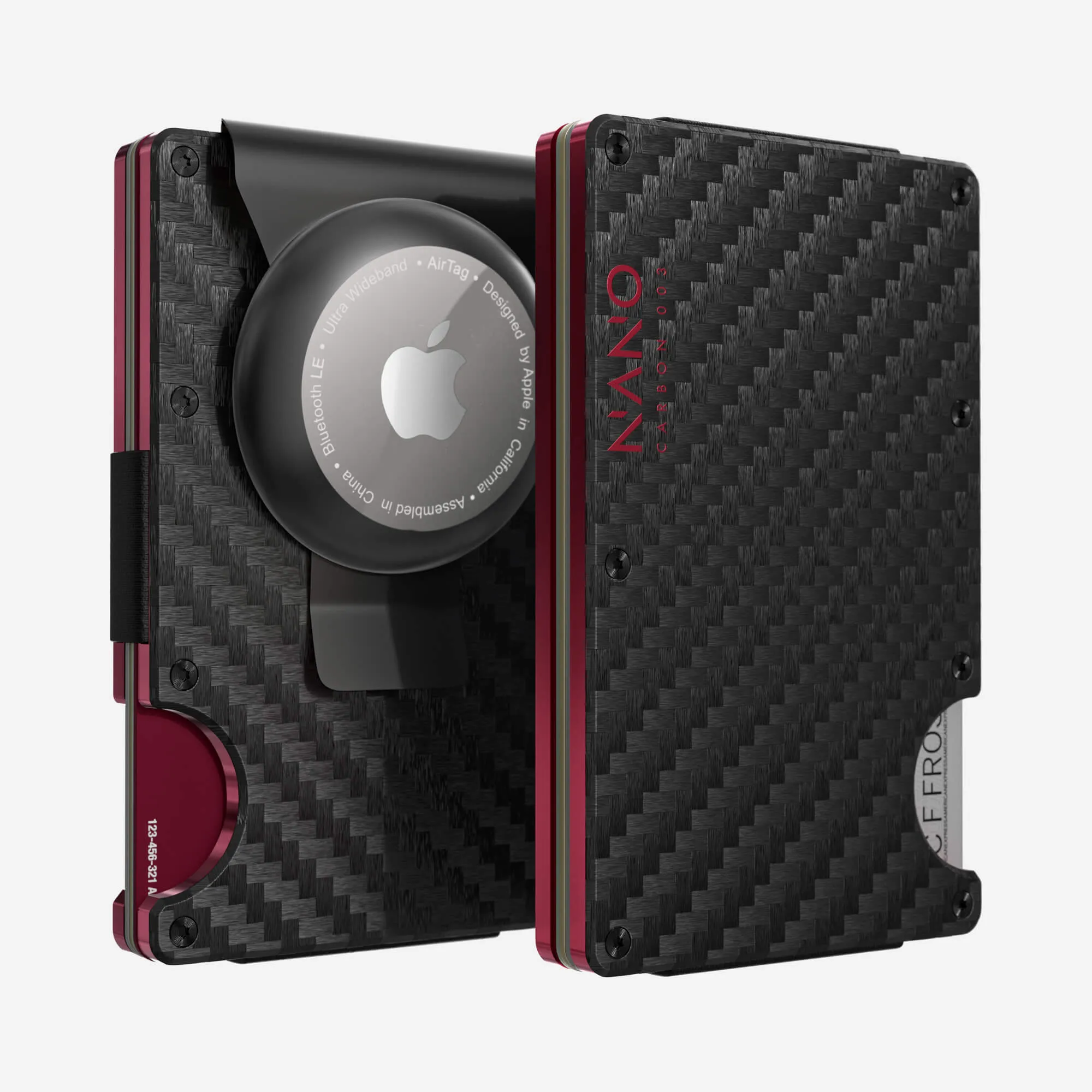 003 Airtag Money Clip Wallet (Stealth Black/Volcano Red) Today Only Offer MustHave Items