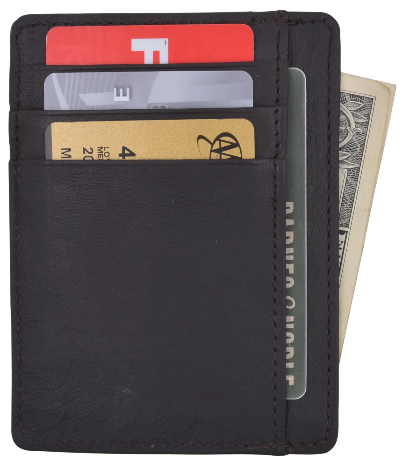 Slim Minimalist Wallets For Men Women - Leather Front Pocket Thin Mens Wallet Rfid Credit Card Holder Gifts For Men Clearance Sale Now