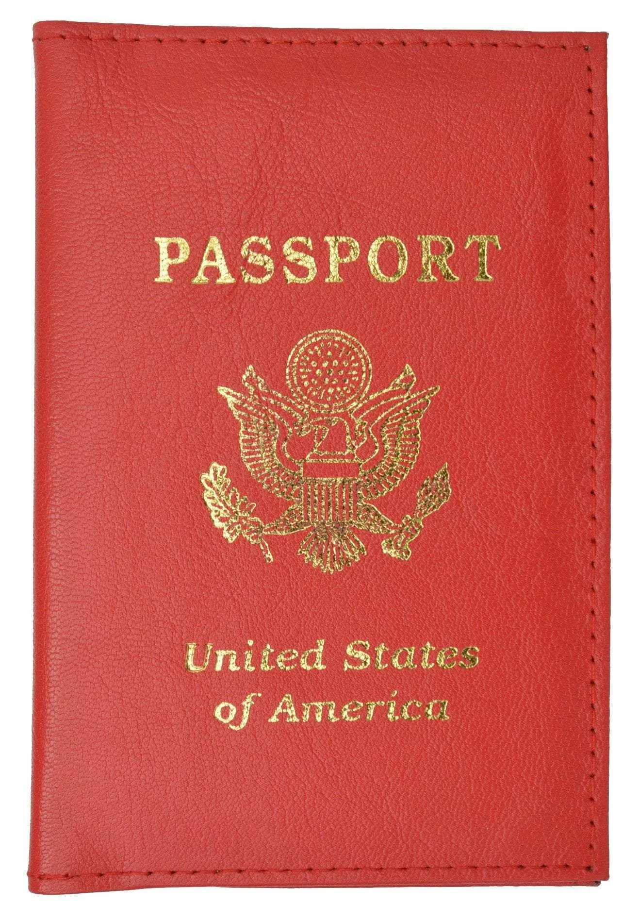 Exclusive Holiday Deal Rfid Blocking Usa Gold Logo Leather Passport Cover Holder Rfid 151Usa (C)