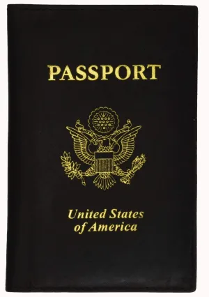 Deal of the Day Perfect Gift Offer Rfid Blocking Usa Gold Logo Leather Passport Cover Holder Rfid 151Usa (C)