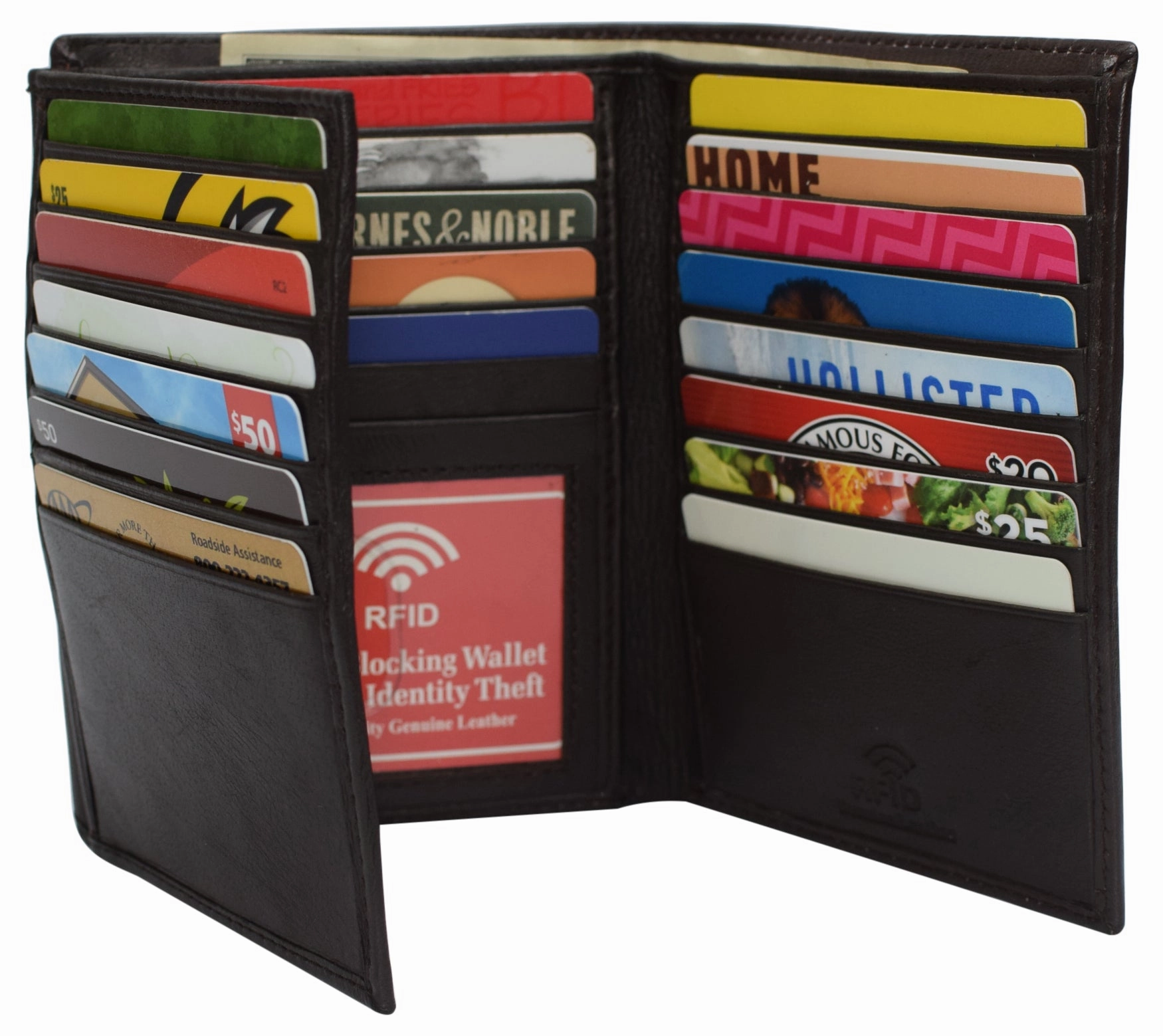 Genuine Leather European Style Large Hipster Bifold Mens Wallet Rfid Blocking Hot Offer Ending Soon