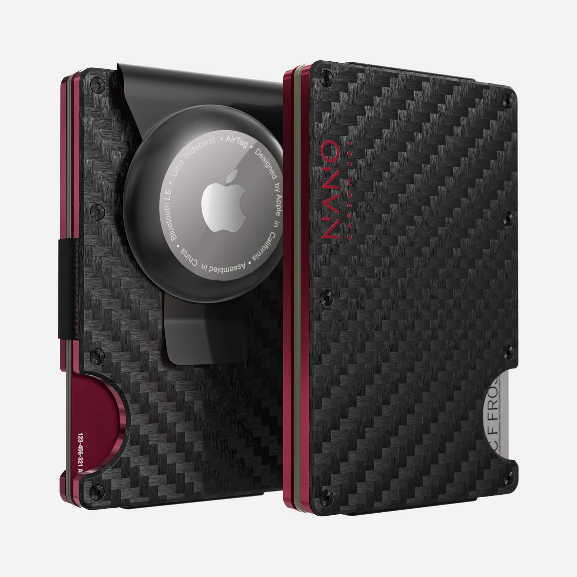 003 Airtag Money Clip Wallet (Stealth Black/Volcano Red) Today Only Offer MustHave Items