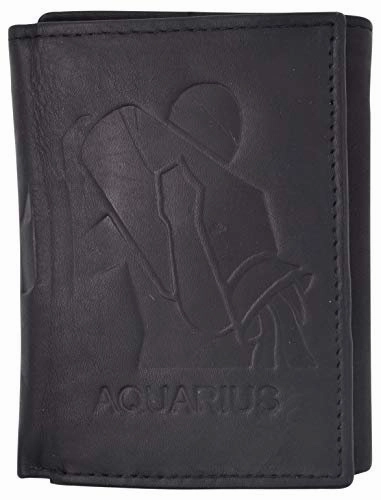 Aquarius Zodiac Sign Bifold Trifold Genuine Leather Men'S Wallets Dont Miss This Offer