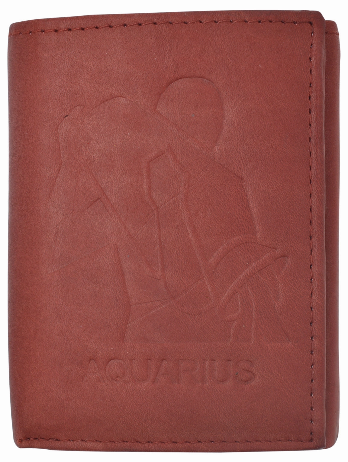 Trending Hot Picks Aquarius Zodiac Sign Bifold Trifold Genuine Leather Men'S Wallets