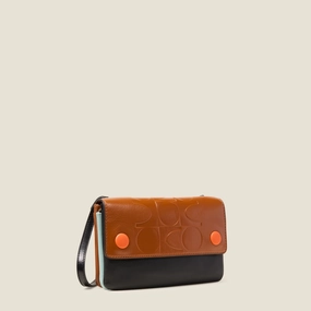 Flap Folio Leather Crossbody Bag - Ok Colourblock Sienna Online Deal Frenzy