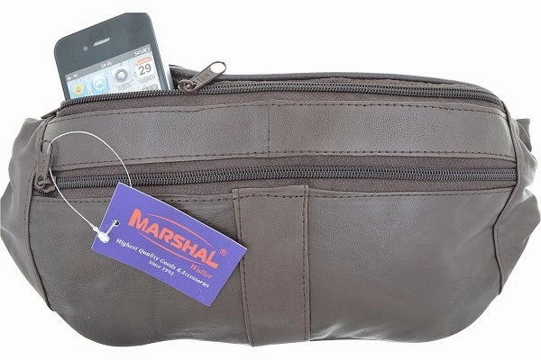 Genuine Leather Belt Bag Slim Fanny Pack Hip Pouch With Zippered Compartments 003 (C) Online Exclusive Steal