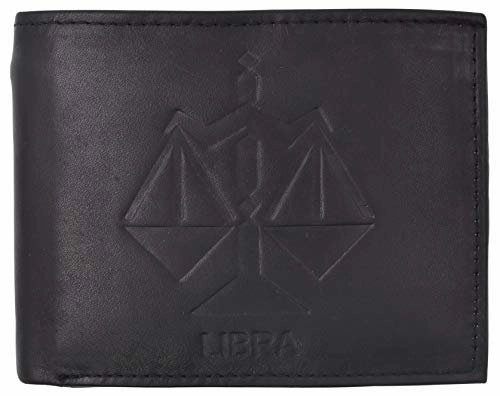 Flash Deal Alert Libra Zodiac Sign Bifold Trifold Genuine Leather Men'S Wallets
