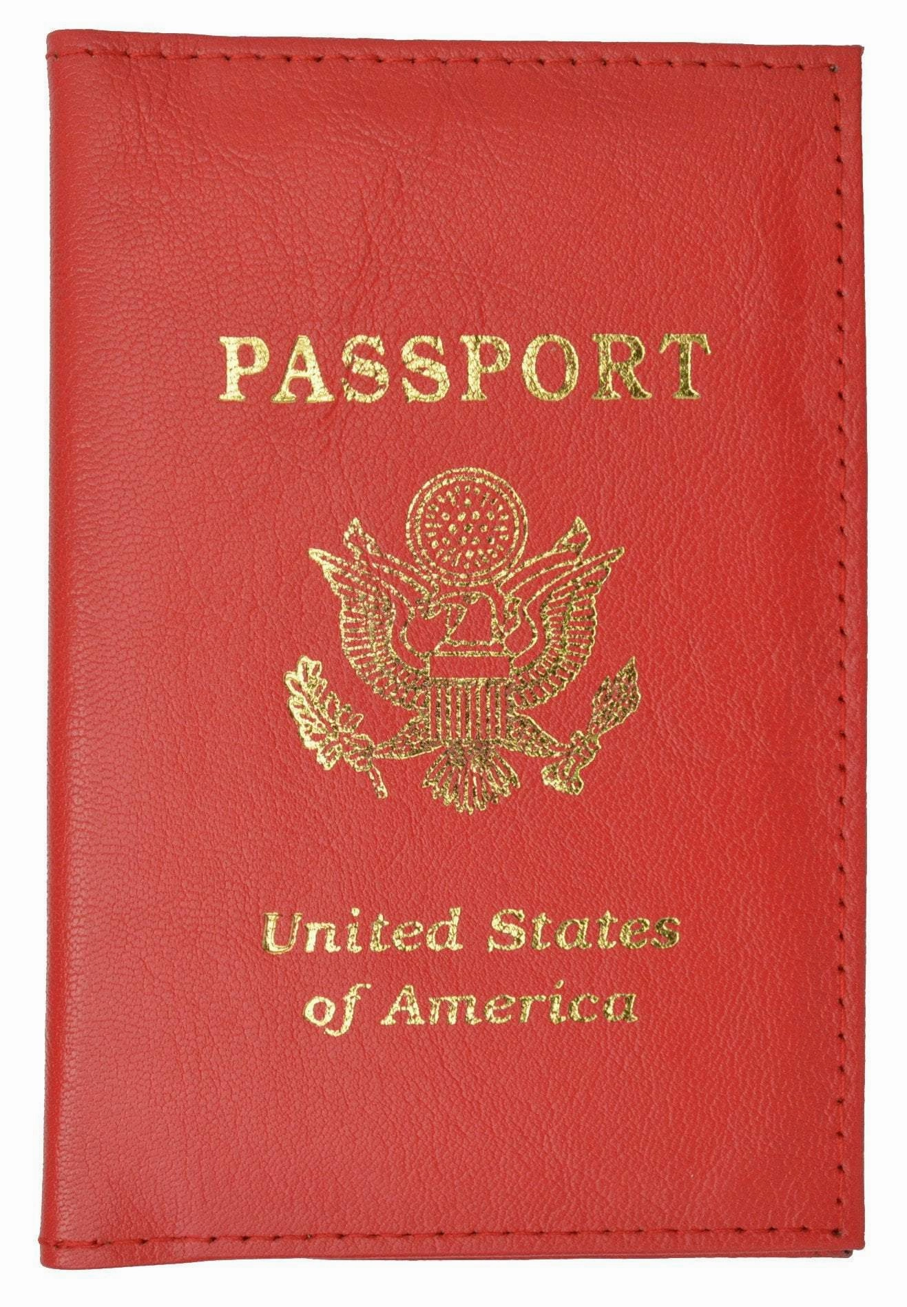 Exclusive Holiday Deal Rfid Blocking Usa Gold Logo Leather Passport Cover Holder Rfid 151Usa (C)