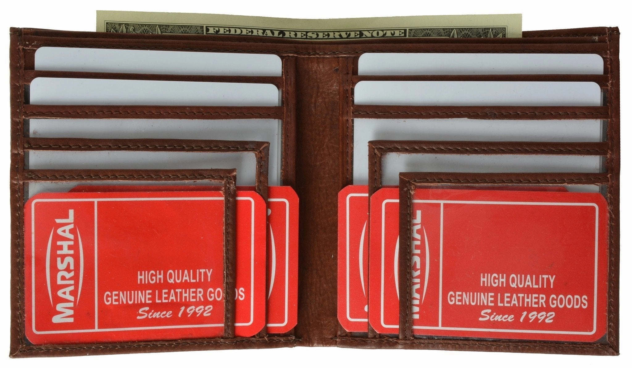 Save More Now Best Seller Deal Top Grain Extra Capacity Leather Bifold Wallet With Credit Card Slots 3502 Cf