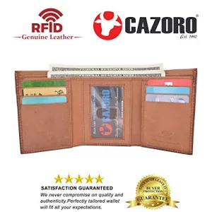 Cazoro Slim Rfid Wallets For Men Genuine Leather Front Pocket Trifold Wallet Online Exclusive Deal