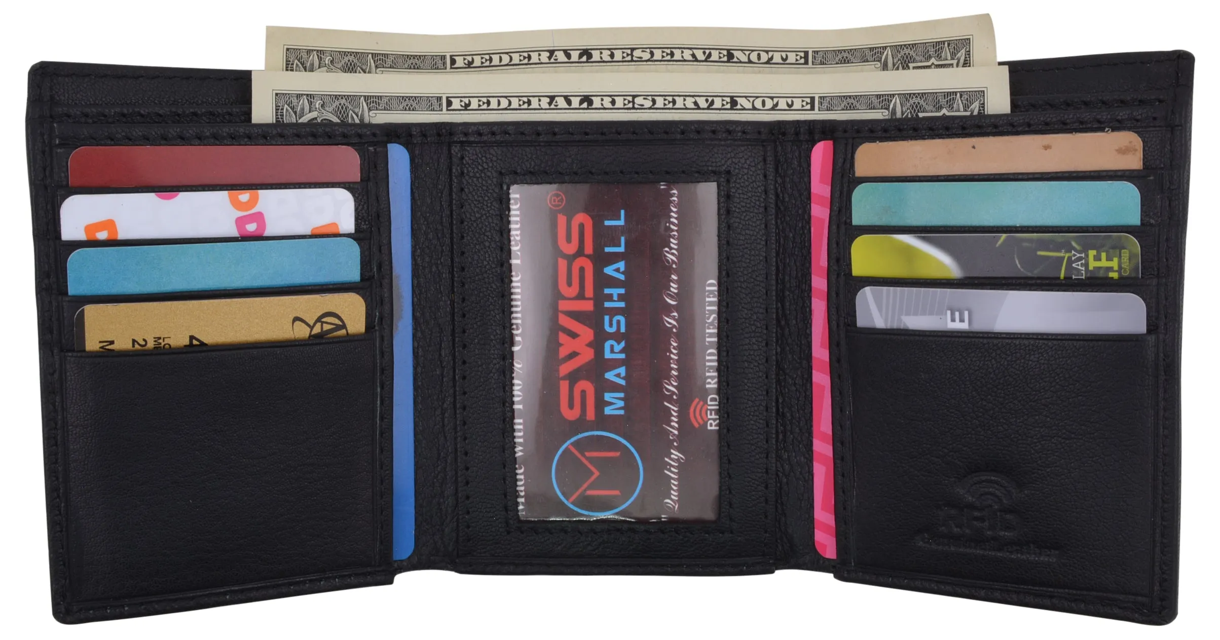 Men'S Classic Trifold Rfid Security Blocking Slim Credit Card Id Premium Leather Wallet Best Deal Today Gift Ideas Galore