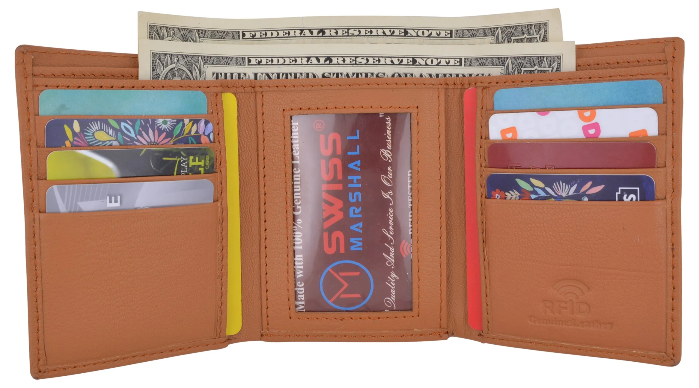 Men'S Classic Trifold Rfid Security Blocking Slim Credit Card Id Premium Leather Wallet Clearance Steal Today