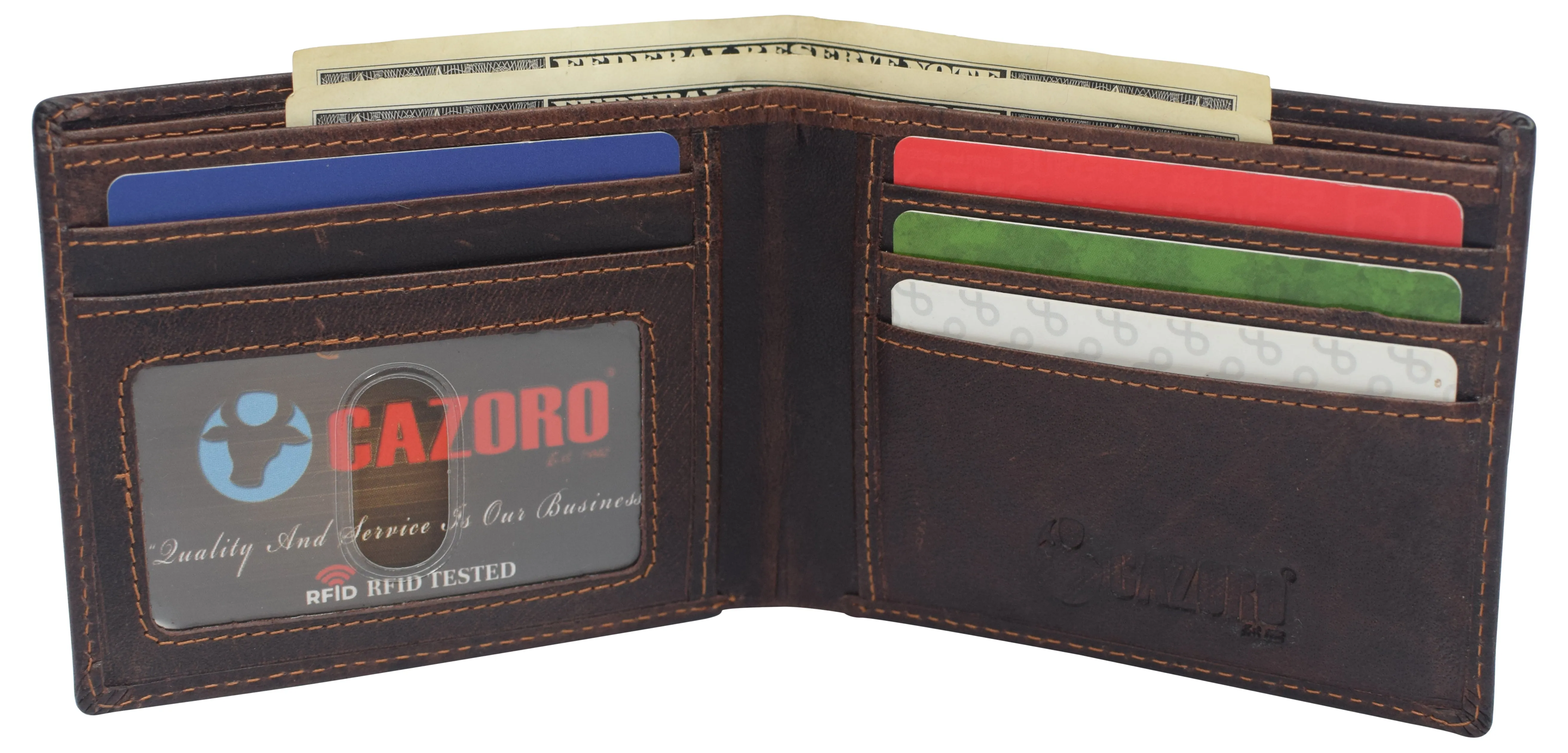 Real Leather Mens Slim Bifold Wallet Rfid Blocking Front Pocket Wallets For Men Price Drop Alert