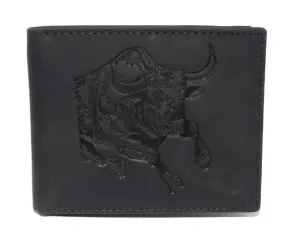 Marshal Men'S Western Rodeo Wallet  Vintage Leather Bifold With Bull Design, Rfid Blocking, And Classic Cowboy Style Hot Deals Today