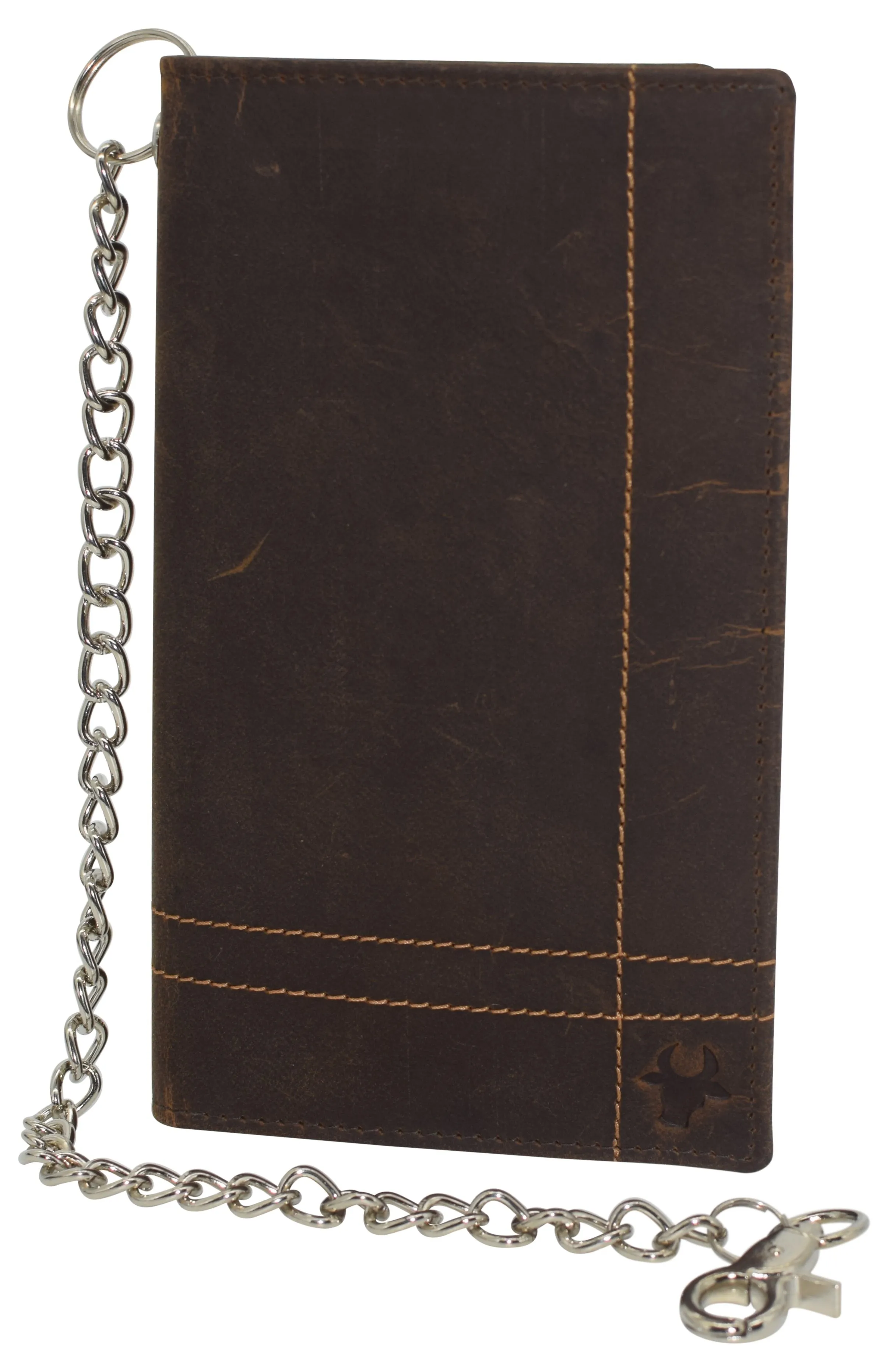 Rfid Blocking Bifold Vintage Leather Credit Card Id Holder Long Steel Chain Wallet Hot Pick Online Online Exclusive Savings