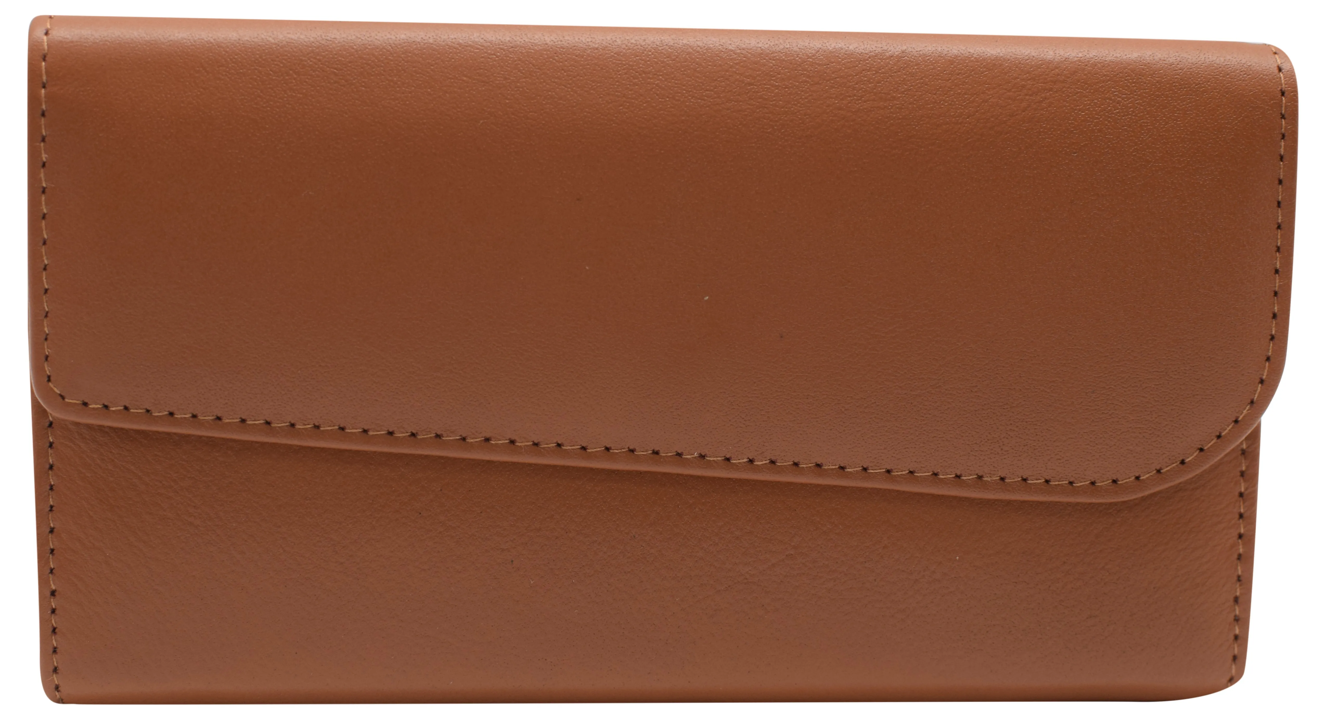 Shop Todays Picks Women'S Genuine Leather Rfid Trifold Checkbook Slim Wallet For Ladies