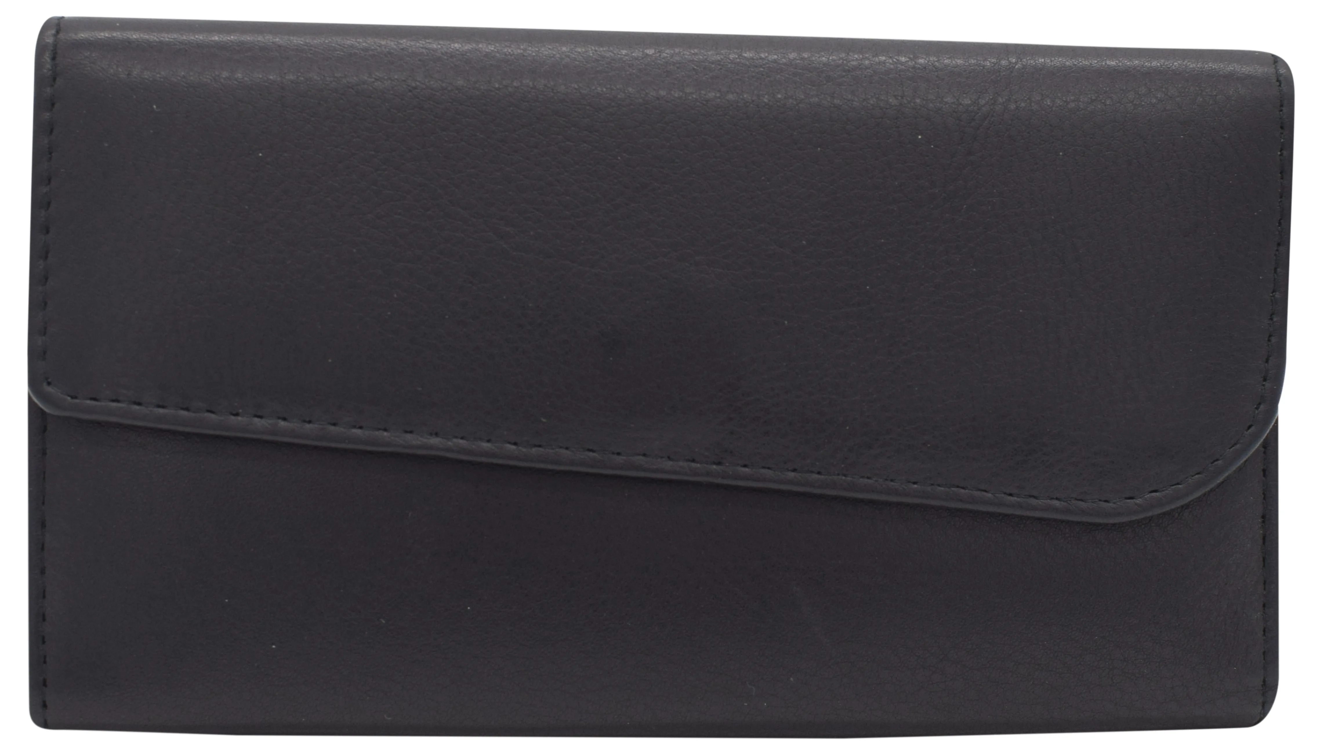 Clearance Event Alert Women'S Genuine Leather Rfid Trifold Checkbook Slim Wallet For Ladies