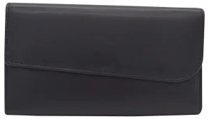 Clearance Event Alert Women'S Genuine Leather Rfid Trifold Checkbook Slim Wallet For Ladies