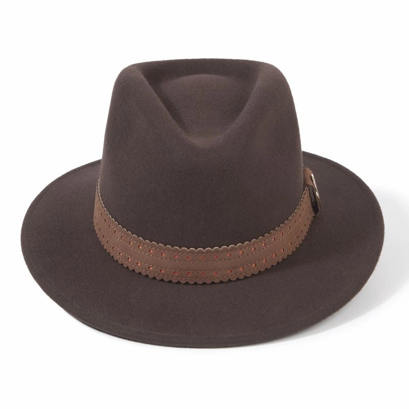 Big Sale Today Hicks & Brown X Fairfax & Favor Waveney Ladies Fedora - Dark Brown