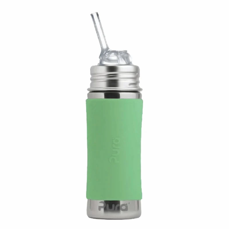 Clearance Steal Today Pura Kiki Stainless Steel Kiddo Straw Bottle 325Ml - Moss V2
