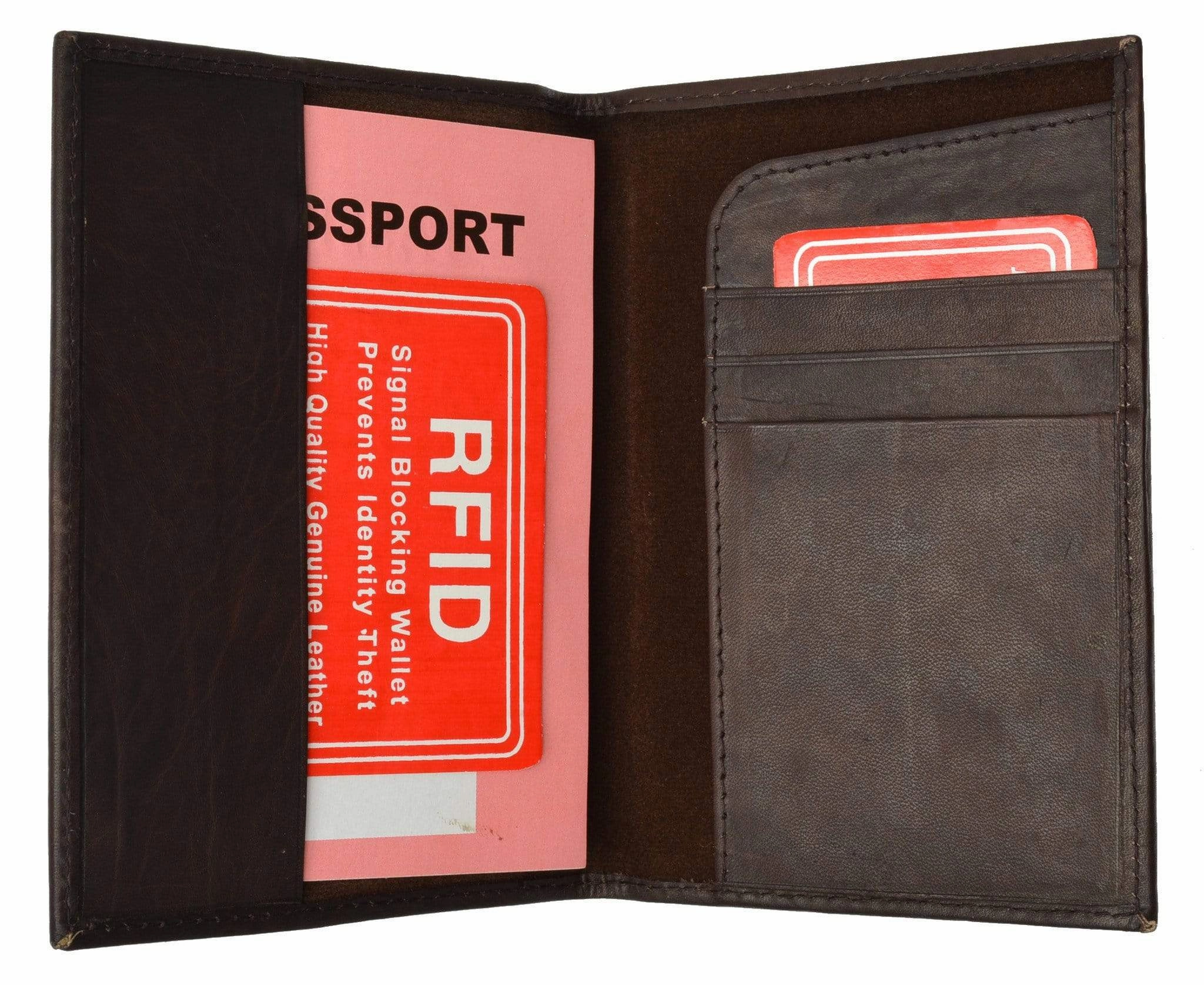 Leather Rfid Blocking Passport Case Holder Cover Access Reader Travel New Rfid 601 (C) Instant Discount Today Only Steal