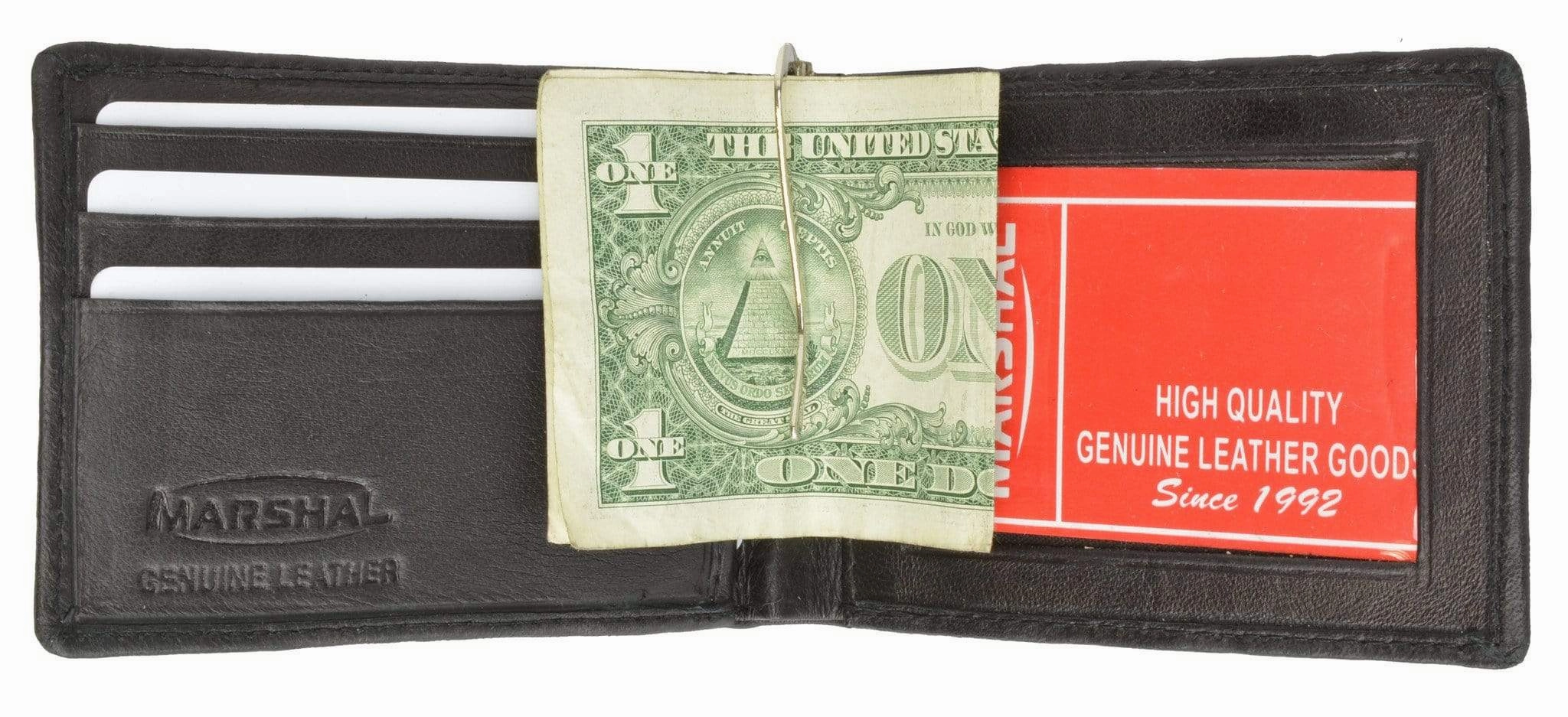 Clearance Savings Now Genuine Leather Bifold Money Clip Id Window Card Holder 1162 (C)