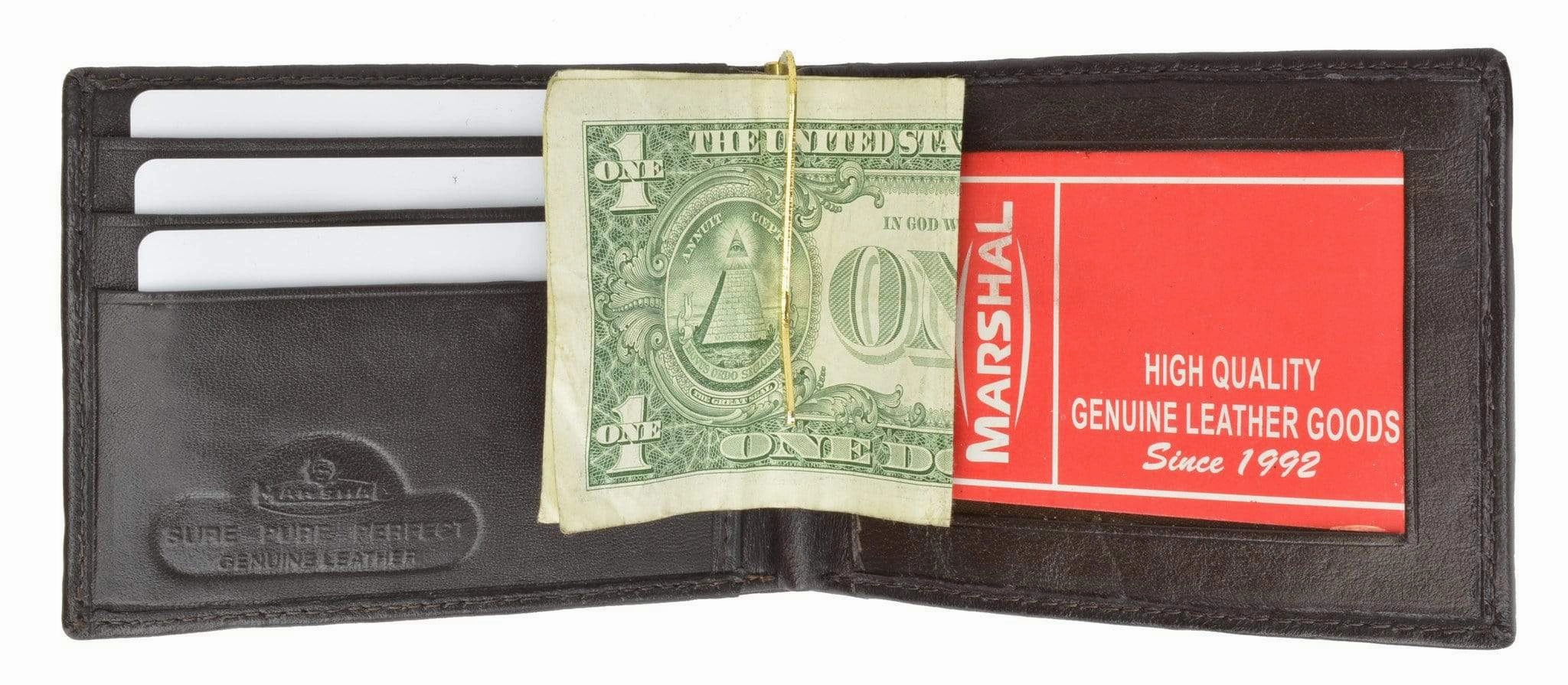 Shop Todays Picks Exclusive Online Offer Genuine Leather Bifold Money Clip Id Window Card Holder 1162 (C)