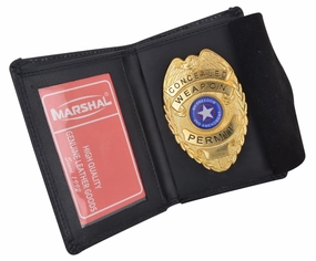 Weekend Specials Marshal Genuine Leather Rfid Slim Thin Bifold Id Money Wallet Oval Shape Badge Holder