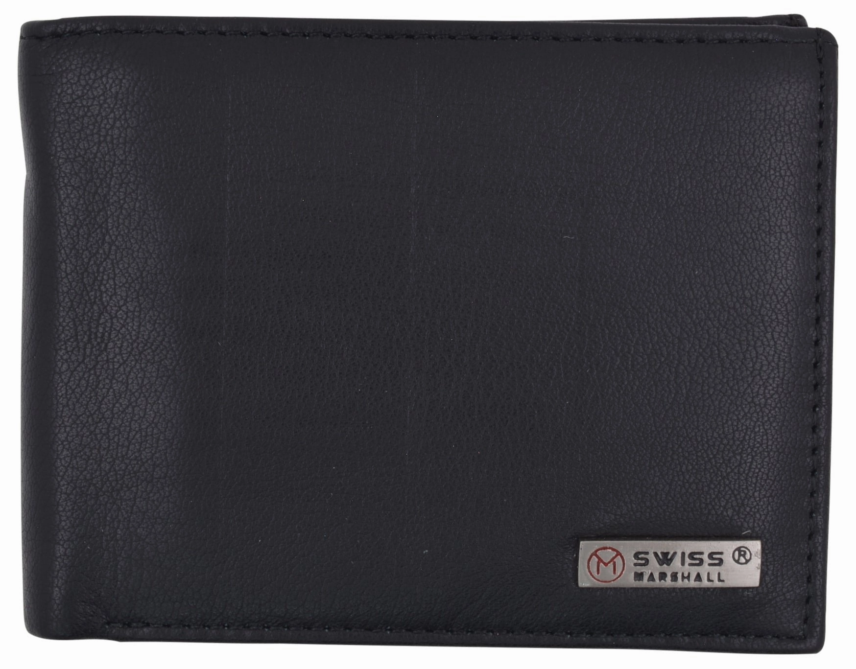 Swiss Marshall Mens Genuine Leather Passcase Bifold Wallet Rfid Safe 2 Id Windows Todays Special Picks Gift Sale Event
