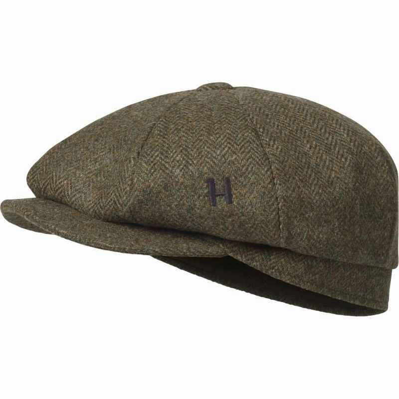 Dont Miss This Offer Special Deals Online Harkila Kenmore Classic Mens Tweed Bakerboy Cap - Forest Green/Herringbone