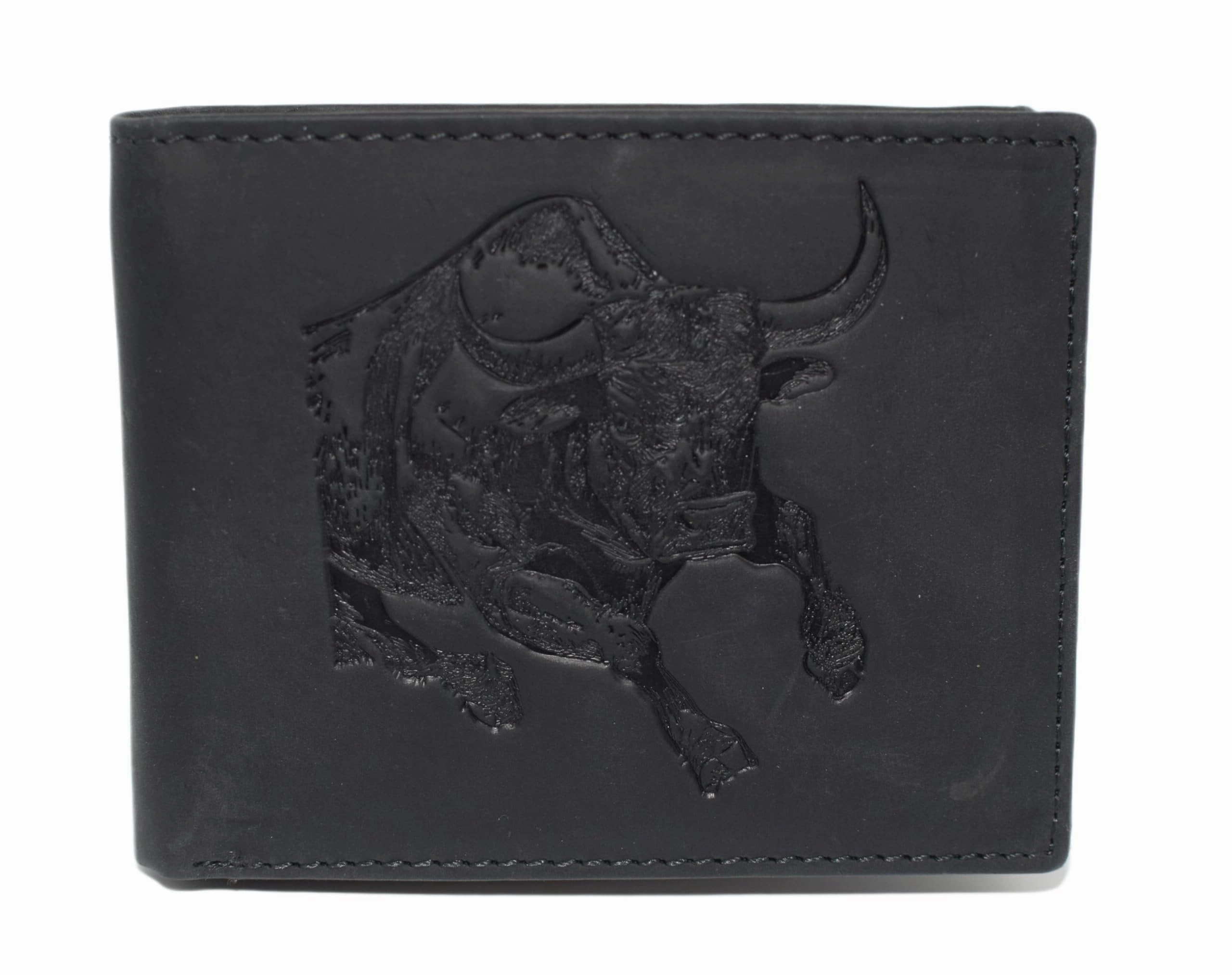 Marshal Men'S Western Rodeo Wallet  Vintage Leather Bifold With Bull Design, Rfid Blocking, And Classic Cowboy Style Hot Deals Today