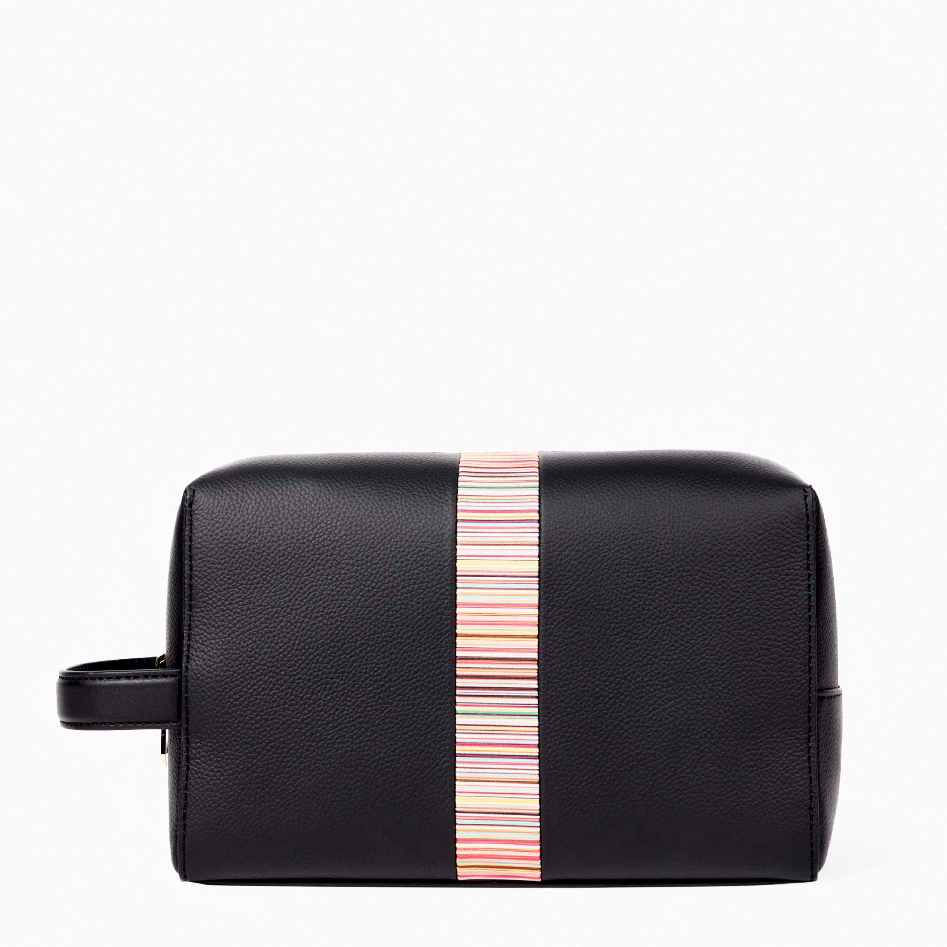 Hot Pick Deal Shop the Best Deals Paul Smith Leather Signature Stripe Wash Bag Black