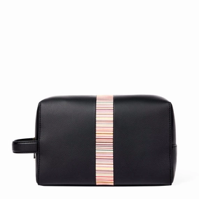 Hot Pick Deal Shop the Best Deals Paul Smith Leather Signature Stripe Wash Bag Black