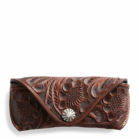 Limited Time Steal Rrl By Ralph Lauren Embossed Leather Sunglasses Case Brown