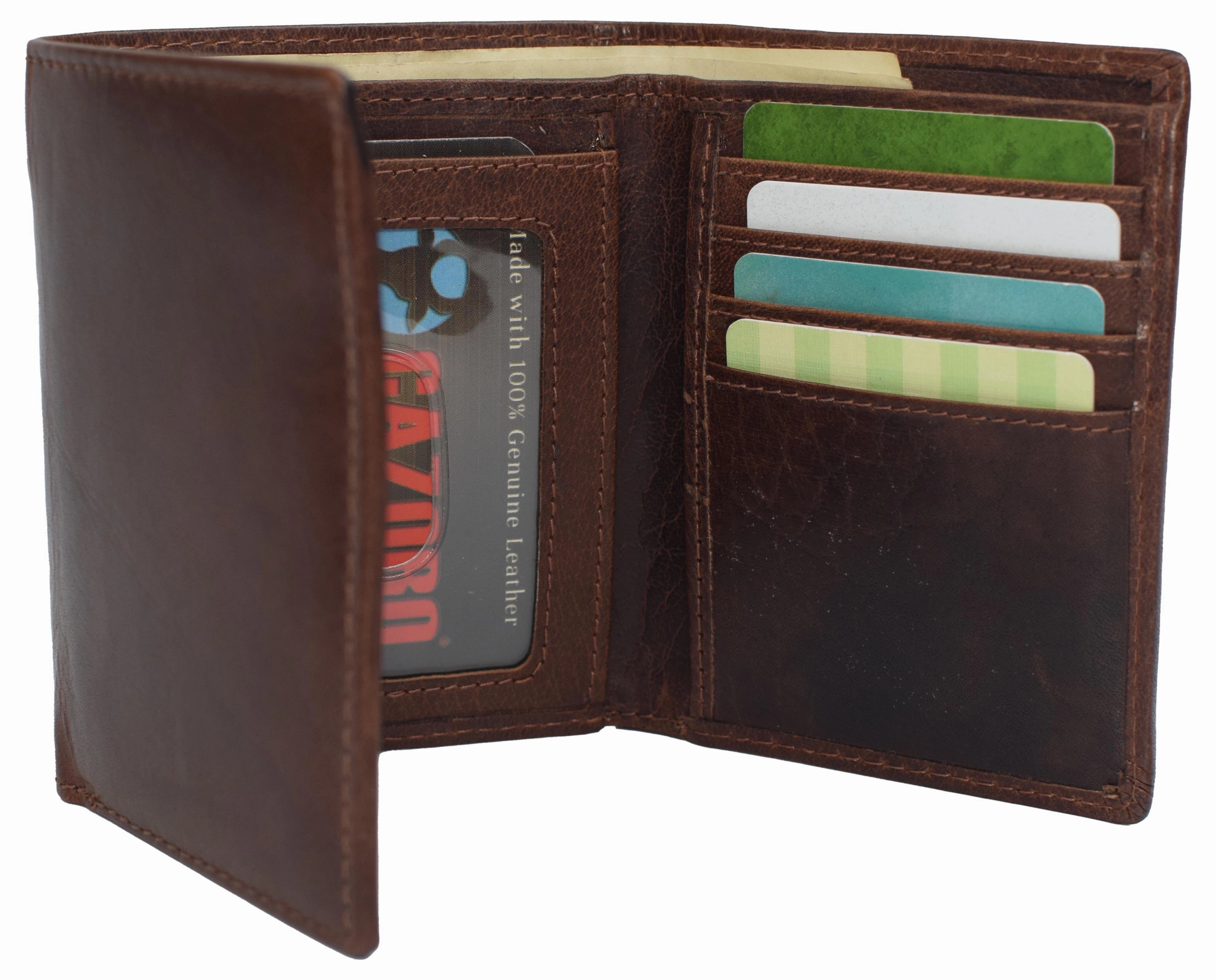 Trifold Wallets For Men Rfid - Leather Slim Mens Wallet With Id Window Front Pocket Wallet Gifts For Men Clearance Blowout
