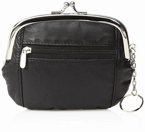 Leather Womens Wallet Metal Frame Zippered Coin Purse Id Window Card Case MustHave Gift Ideas Hot Offer Frenzy