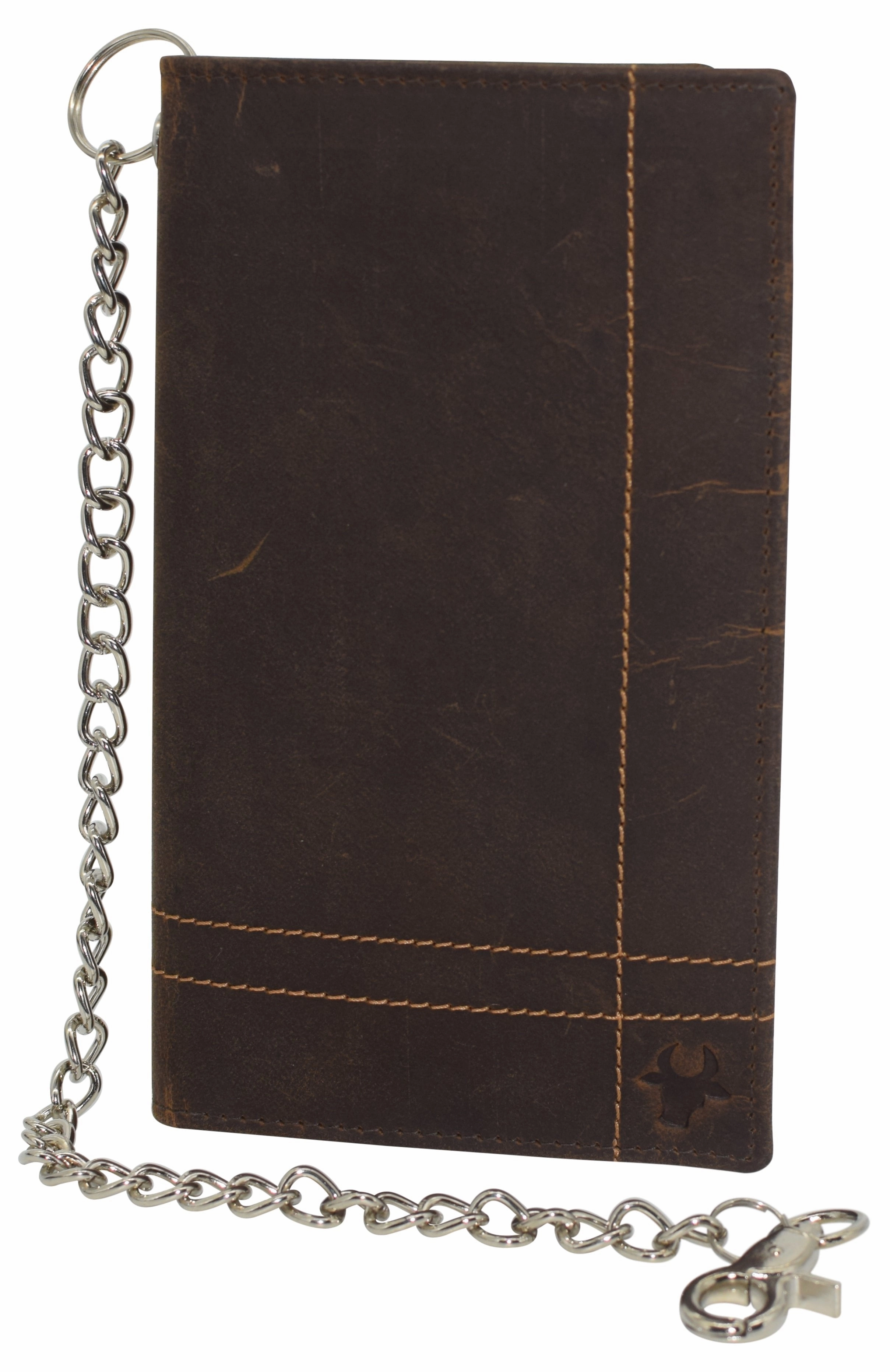 Rfid Blocking Bifold Vintage Leather Credit Card Id Holder Long Steel Chain Wallet Hot Pick Online Online Exclusive Savings